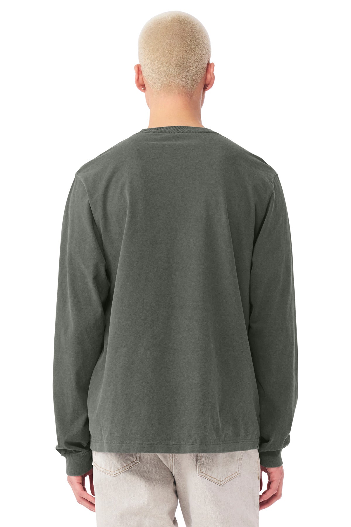 BELLA+CANVAS Unisex Heavyweight Garment-Dyed Long Sleeve Tee - Washed Charcoal
