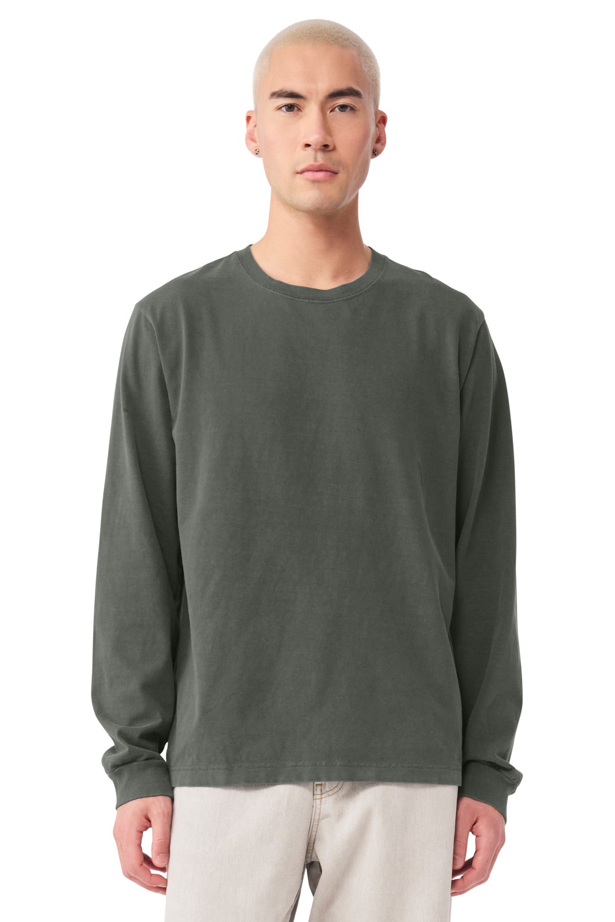 BELLA+CANVAS Unisex Heavyweight Garment-Dyed Long Sleeve Tee - Washed Charcoal