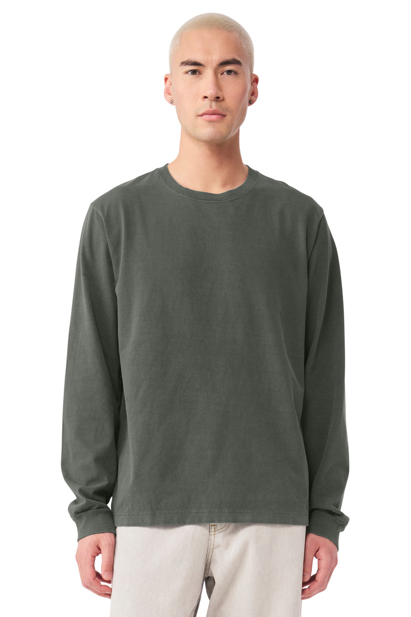 BELLA+CANVAS Unisex Heavyweight Garment-Dyed Long Sleeve Tee - Washed Charcoal