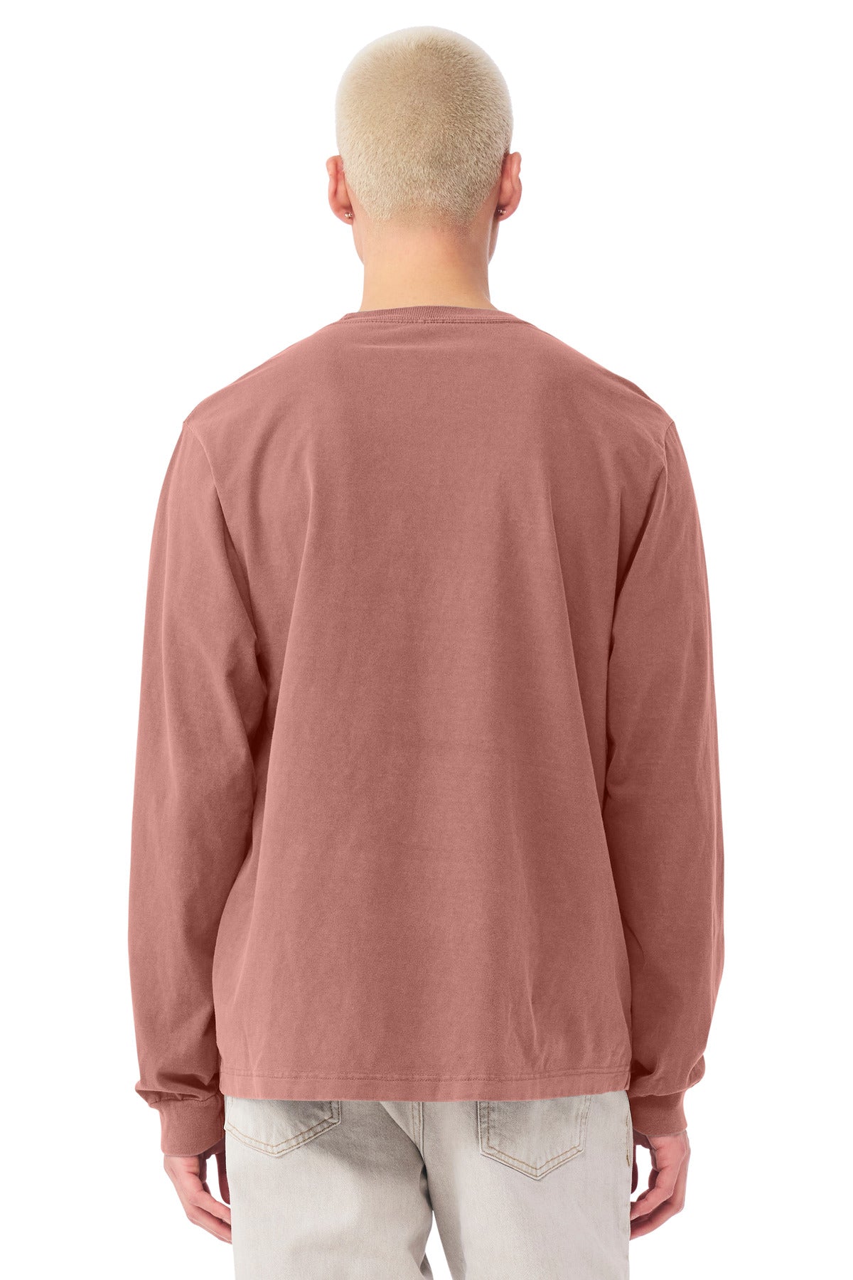 BELLA+CANVAS Unisex Heavyweight Garment-Dyed Long Sleeve Tee - Washed Chestnut