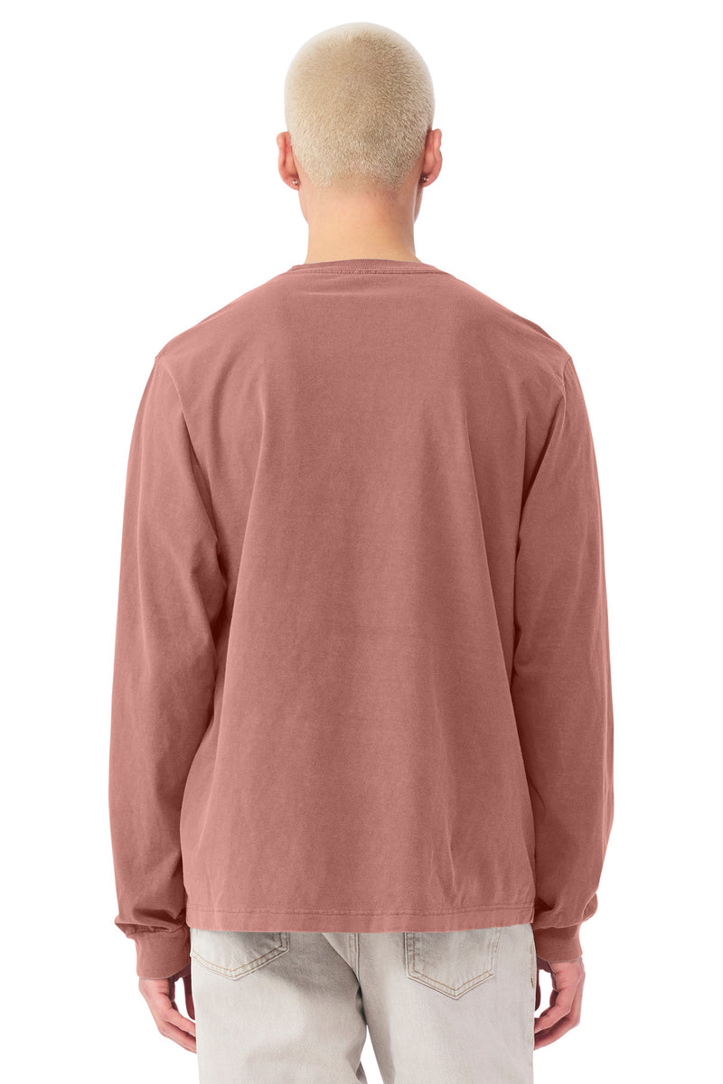 BELLA+CANVAS Unisex Heavyweight Garment-Dyed Long Sleeve Tee - Washed Chestnut