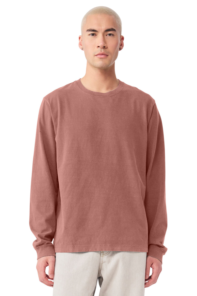 BELLA+CANVAS Unisex Heavyweight Garment-Dyed Long Sleeve Tee - Washed Chestnut