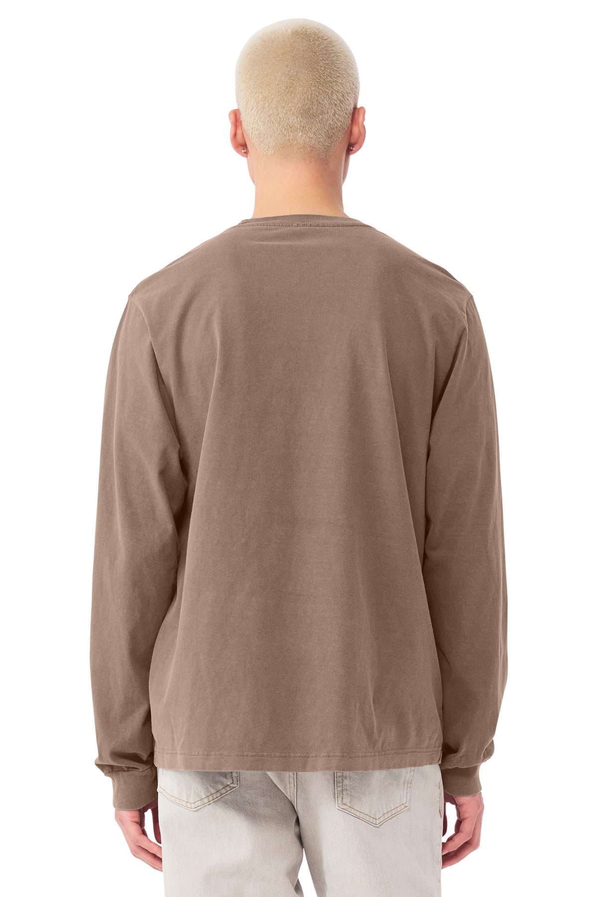 BELLA+CANVAS Unisex Heavyweight Garment-Dyed Long Sleeve Tee - Washed Cocoa