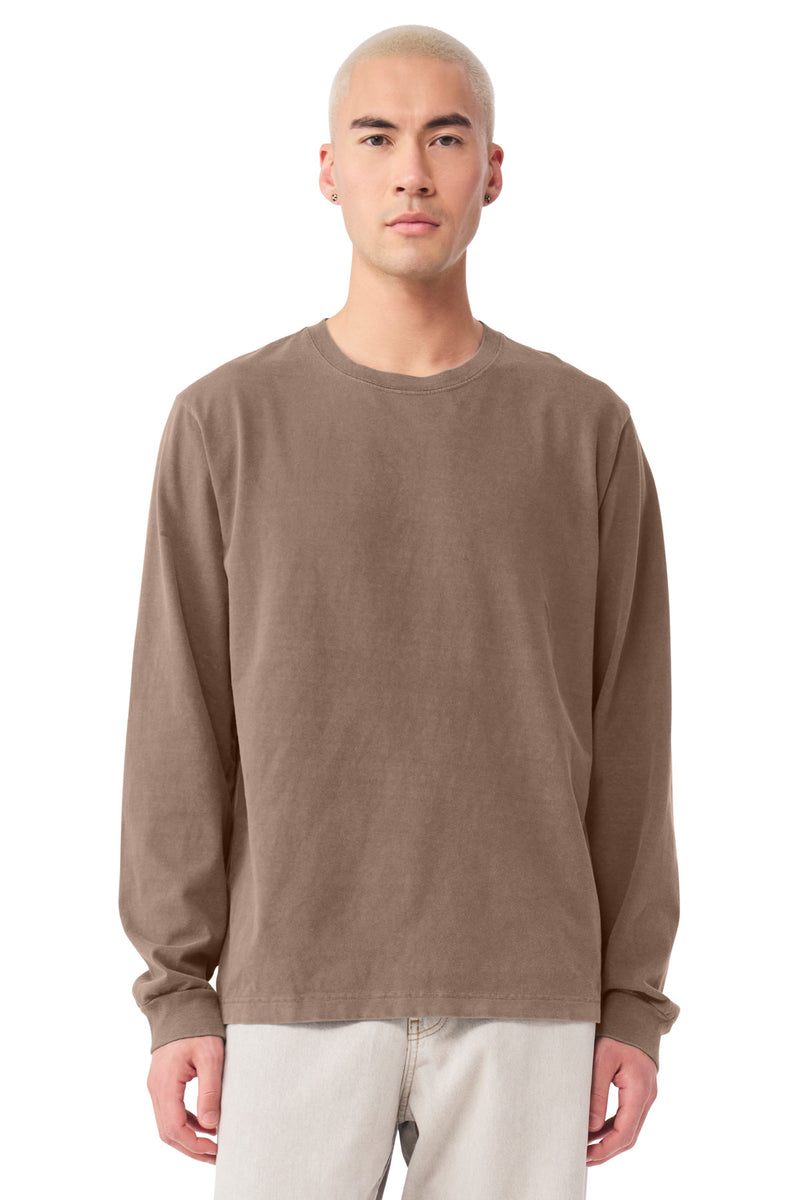 BELLA+CANVAS Unisex Heavyweight Garment-Dyed Long Sleeve Tee - Washed Cocoa