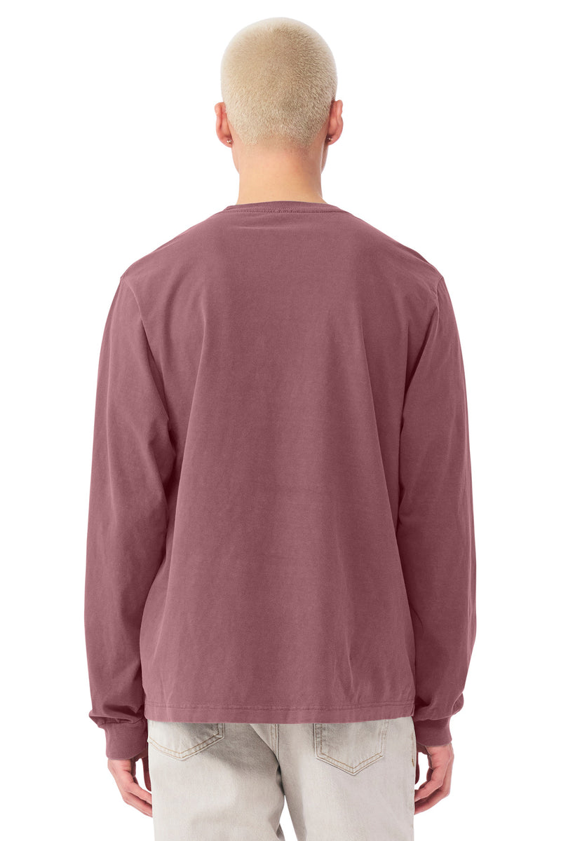 BELLA+CANVAS Unisex Heavyweight Garment-Dyed Long Sleeve Tee - Washed Maroon