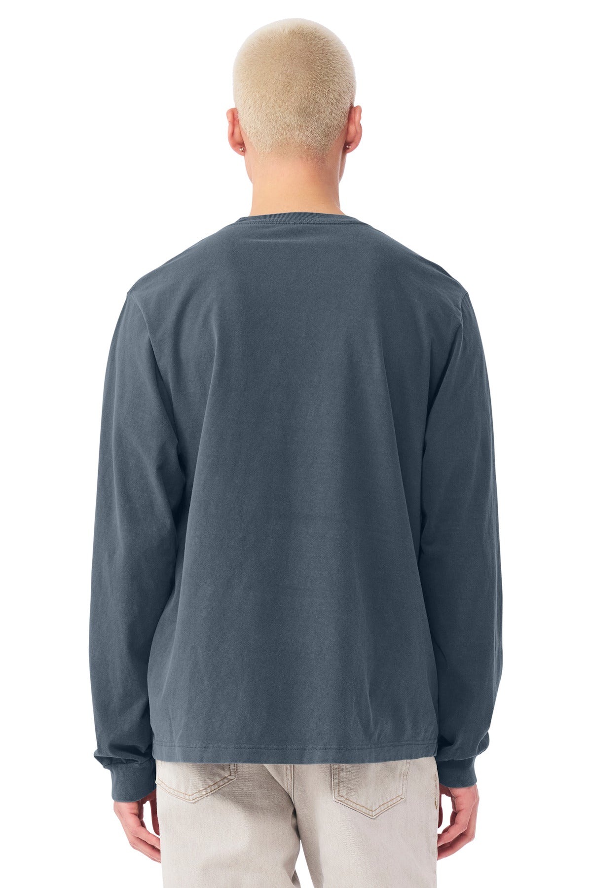 BELLA+CANVAS Unisex Heavyweight Garment-Dyed Long Sleeve Tee - Washed Navy