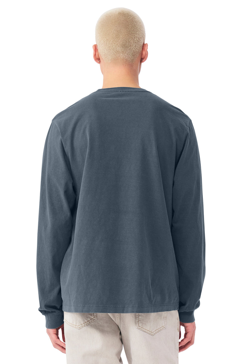 BELLA+CANVAS Unisex Heavyweight Garment-Dyed Long Sleeve Tee - Washed Navy