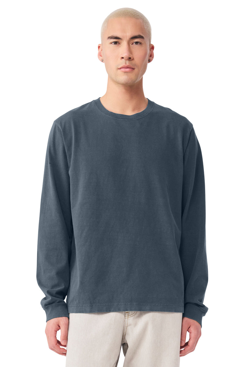 BELLA+CANVAS Unisex Heavyweight Garment-Dyed Long Sleeve Tee - Washed Navy