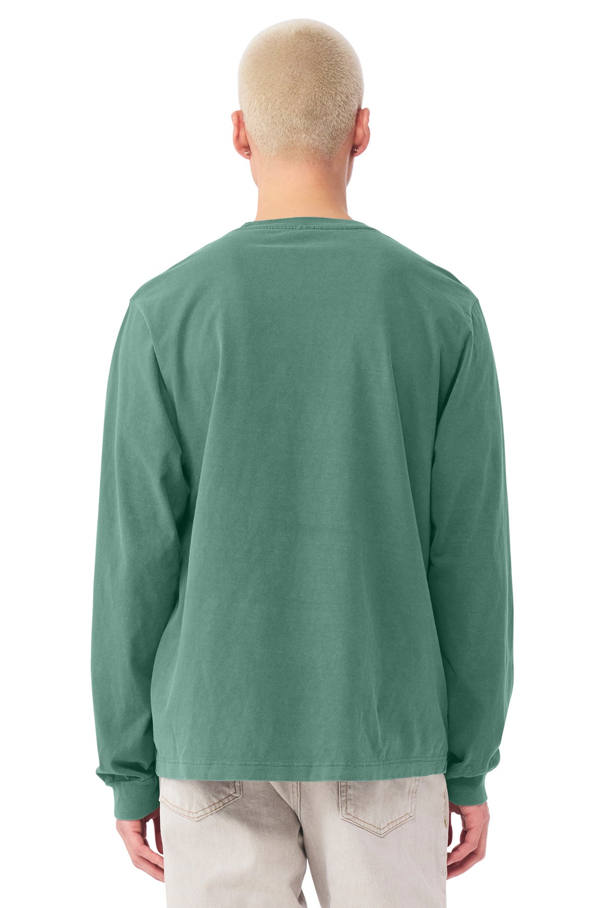 BELLA+CANVAS Unisex Heavyweight Garment-Dyed Long Sleeve Tee - Washed Pine