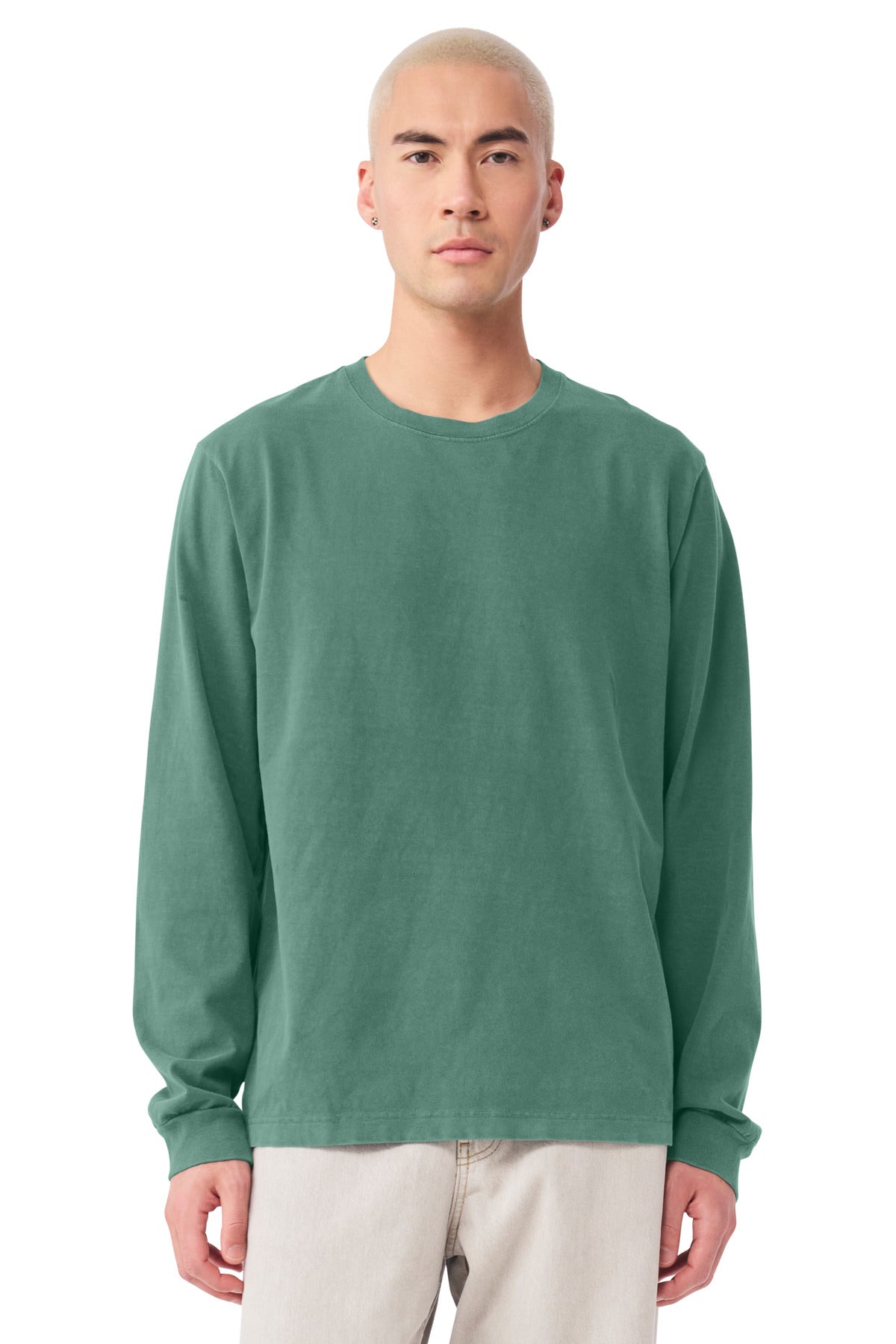 BELLA+CANVAS Unisex Heavyweight Garment-Dyed Long Sleeve Tee - Washed Pine