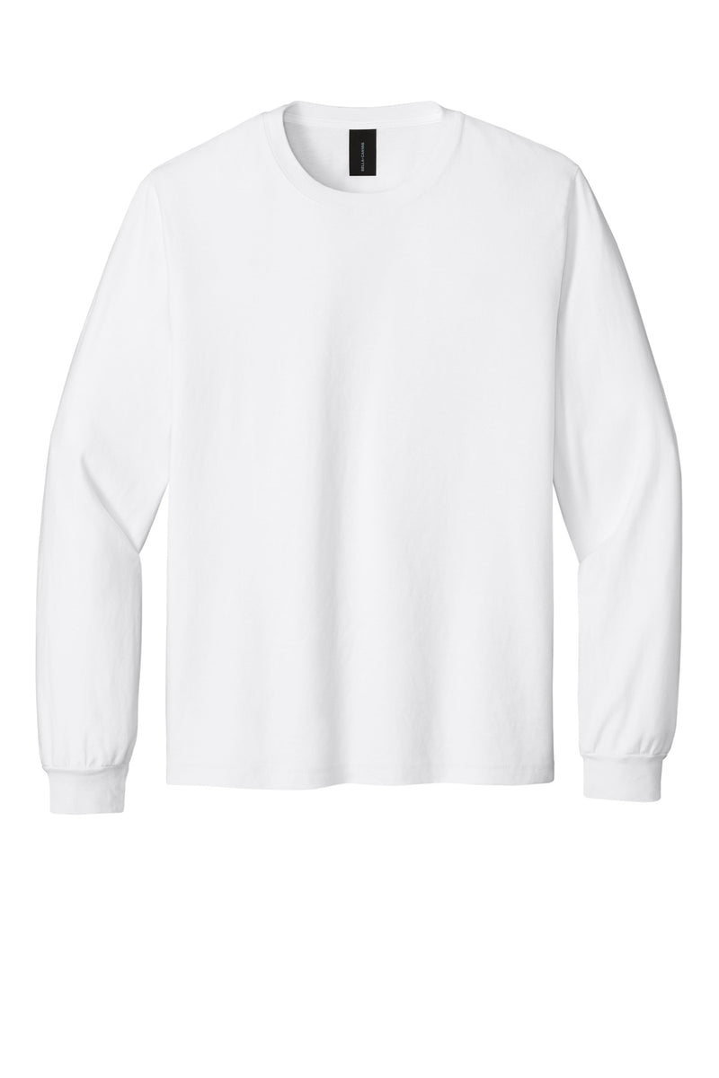BELLA+CANVAS Unisex Heavyweight Garment-Dyed Long Sleeve Tee - White