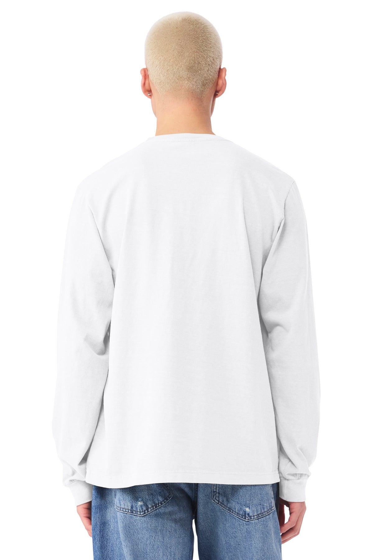 BELLA+CANVAS Unisex Heavyweight Garment-Dyed Long Sleeve Tee - White