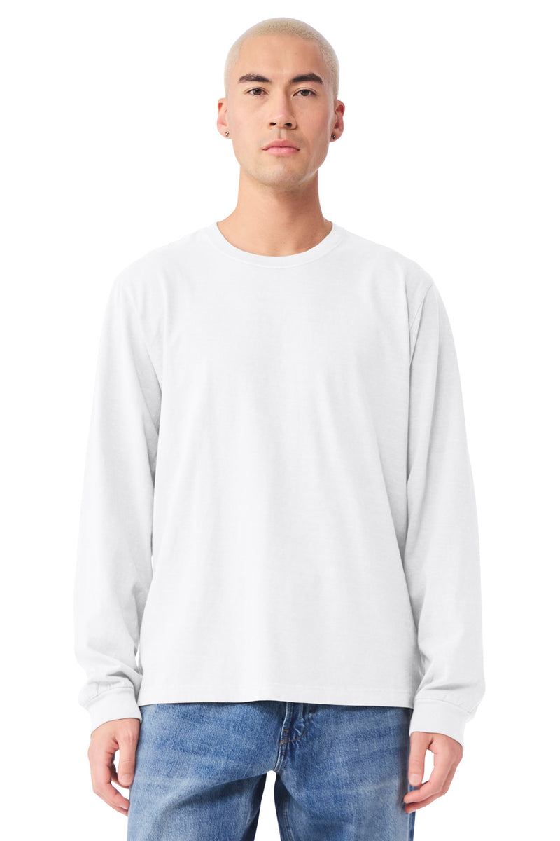 BELLA+CANVAS Unisex Heavyweight Garment-Dyed Long Sleeve Tee - White