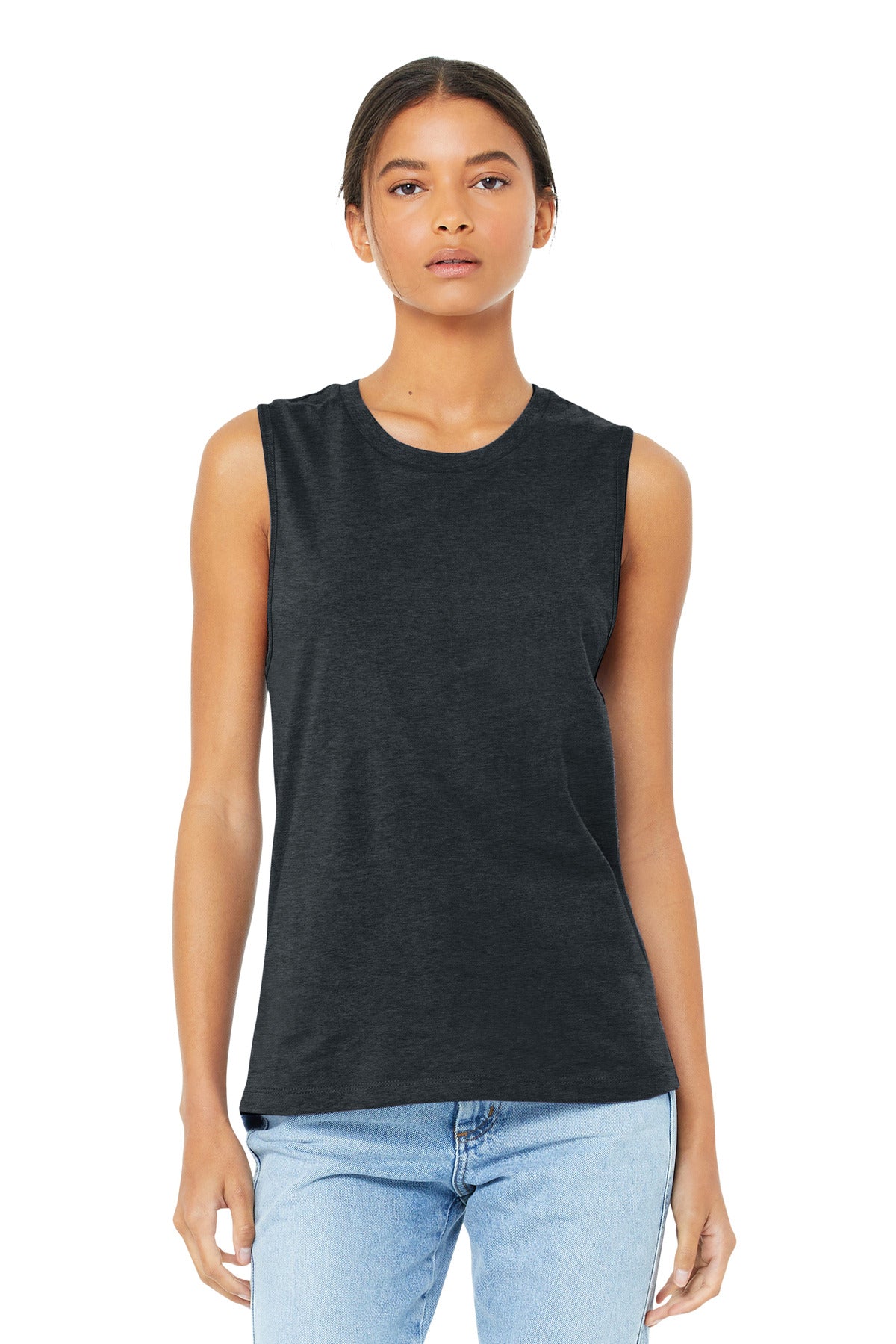 BELLA+CANVAS  Women's Jersey Muscle Tank - Dark Grey Heather