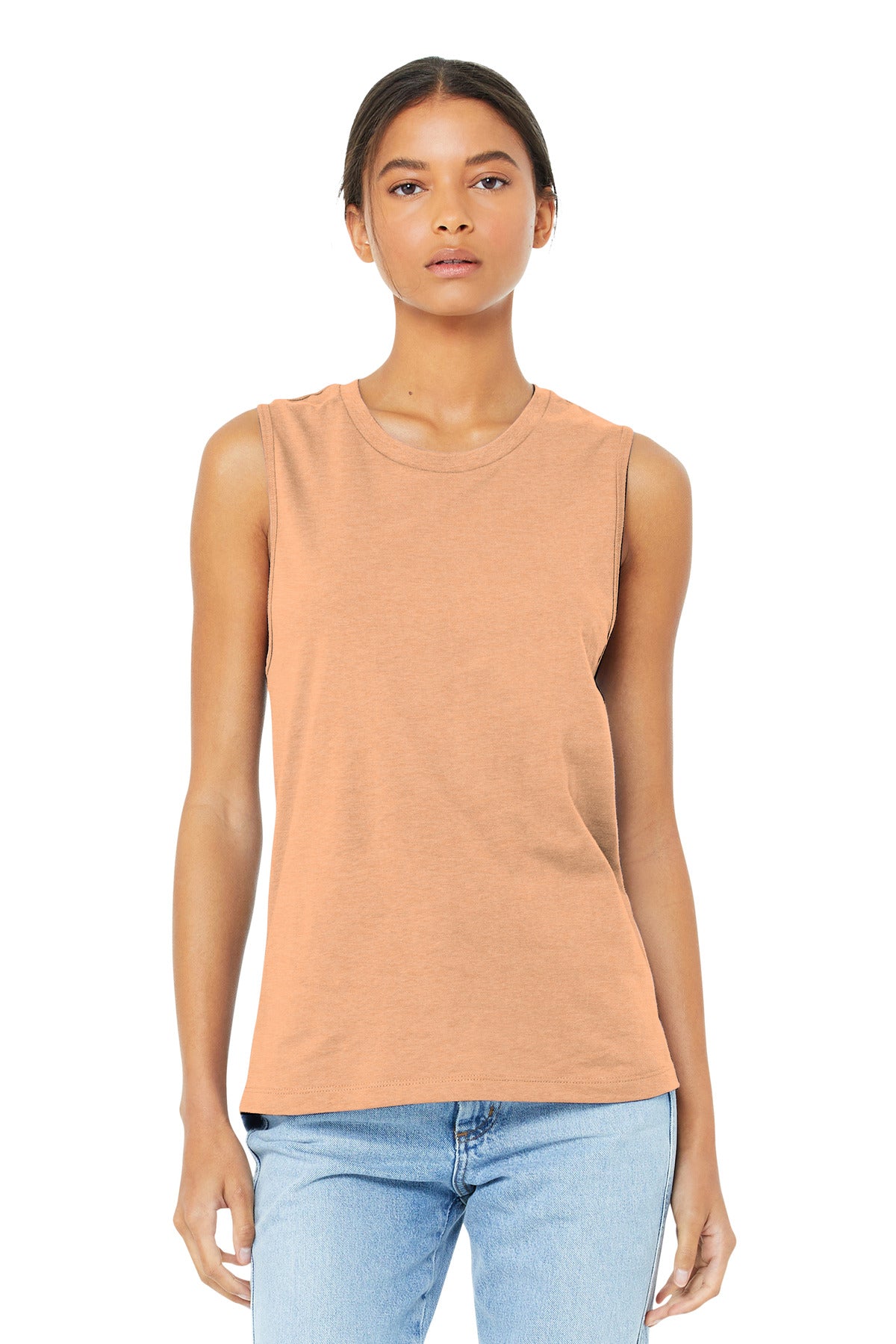 BELLA+CANVAS  Women's Jersey Muscle Tank - Heather Peach
