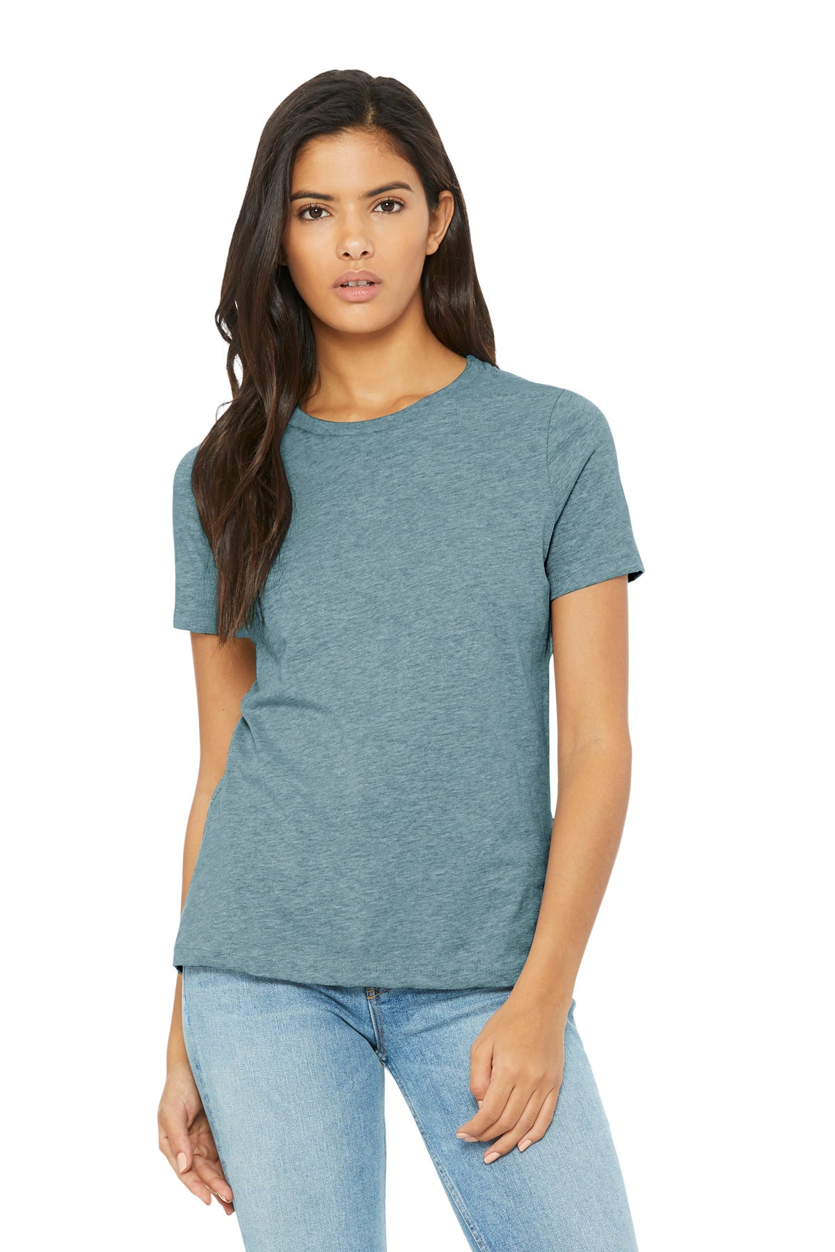 BELLA+CANVAS Women's Relaxed CVC Tee - Heather Blue Lagoon