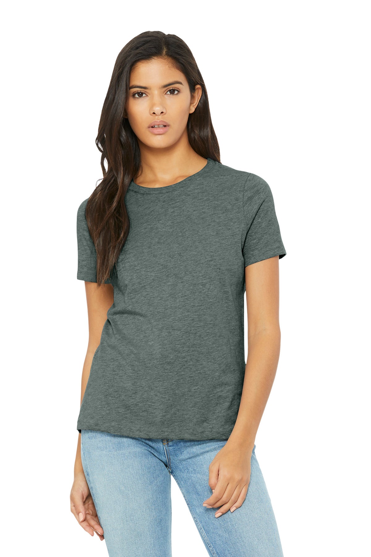 BELLA+CANVAS Women's Relaxed CVC Tee - Heather Blue Storm