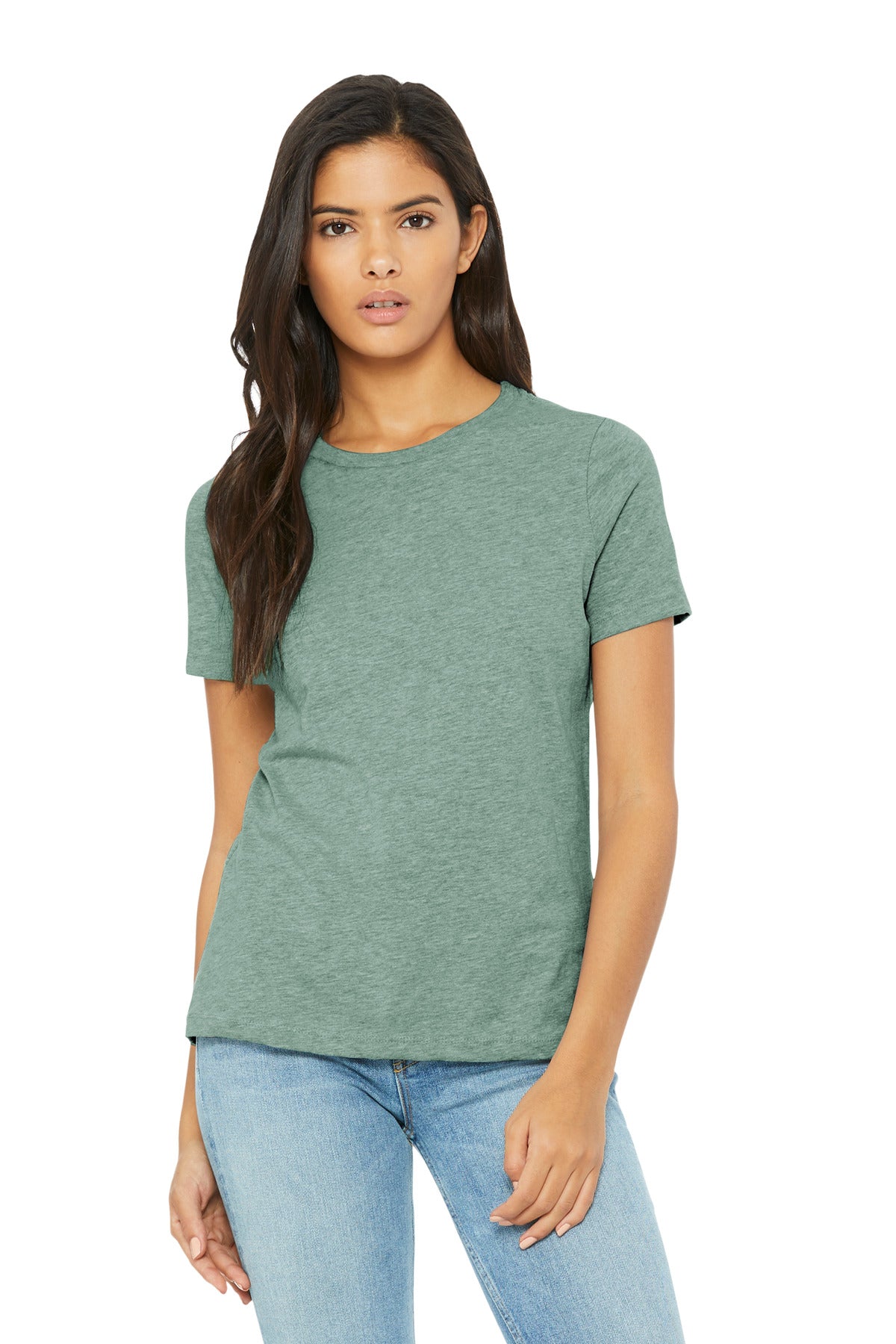 BELLA+CANVAS Women's Relaxed CVC Tee - Heather Prism Dusty Blue