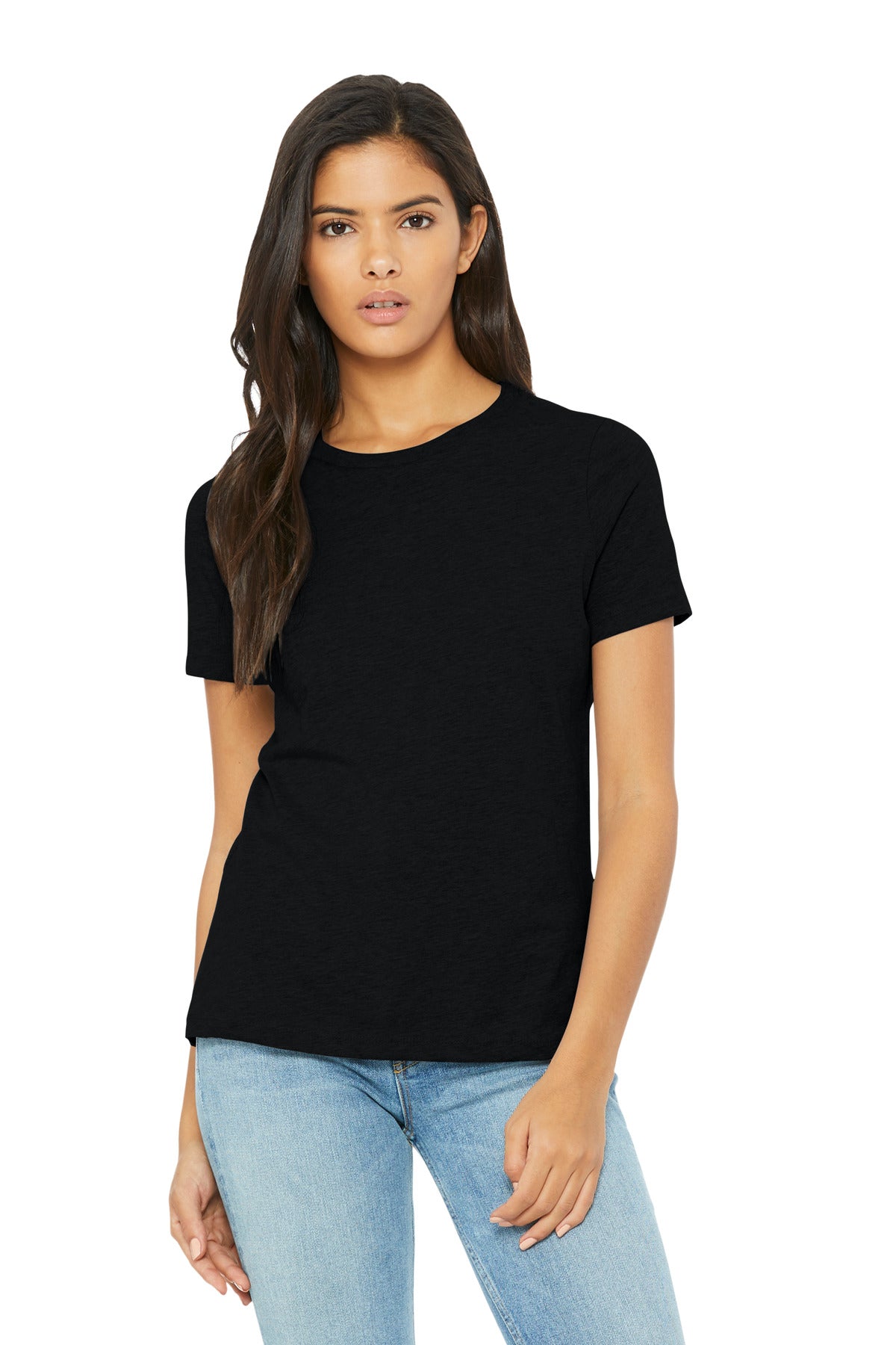 BELLA+CANVAS Women's Relaxed CVC Tee - Solid Black Blend