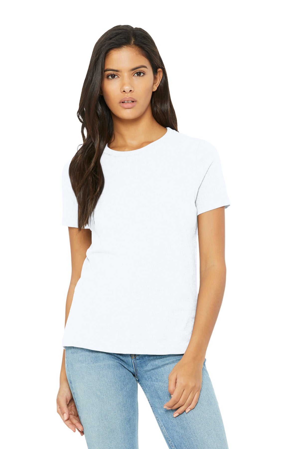 BELLA+CANVAS Women's Relaxed CVC Tee - Solid White Blend
