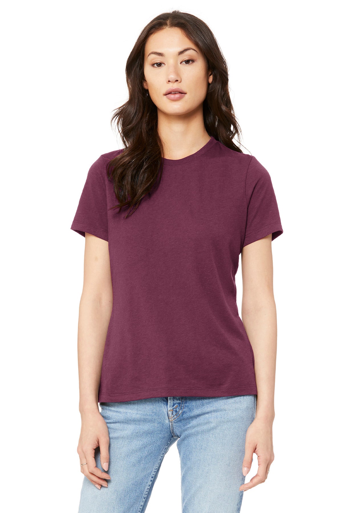 BELLA+CANVAS  Women's Relaxed Jersey Short Sleeve Tee - Maroon