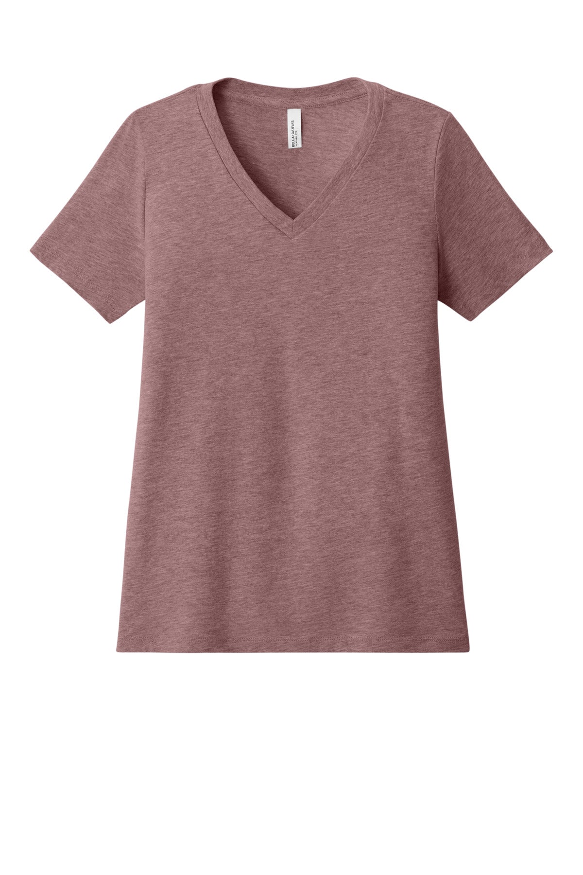 BELLA+CANVAS Women's Relaxed Heather CVC V-Neck Tee - Heather Mauve