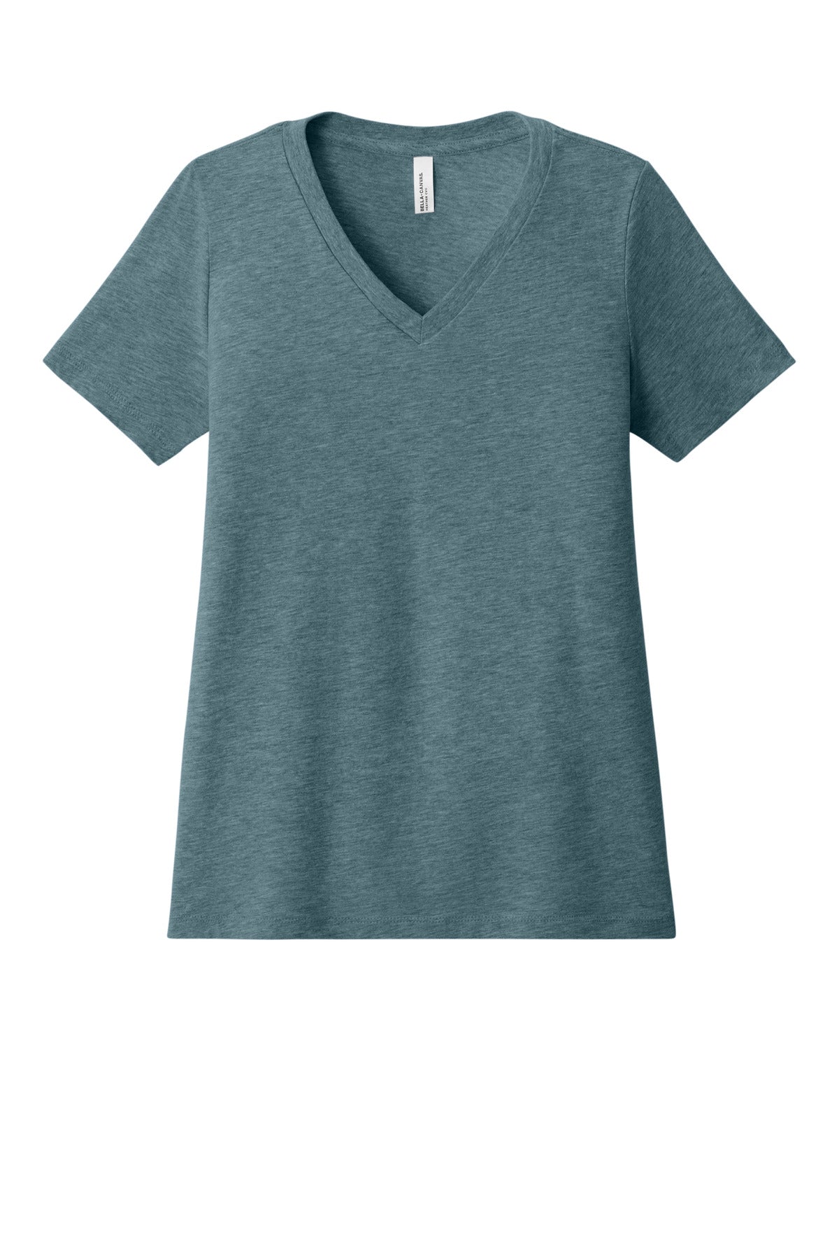 BELLA+CANVAS Women's Relaxed Heather CVC V-Neck Tee - Heather Slate