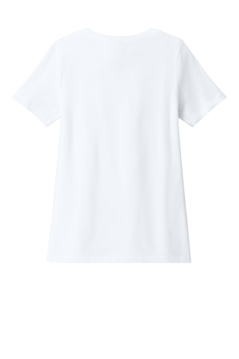 BELLA+CANVAS Women's Relaxed Heather CVC V-Neck Tee - Solid White Blend