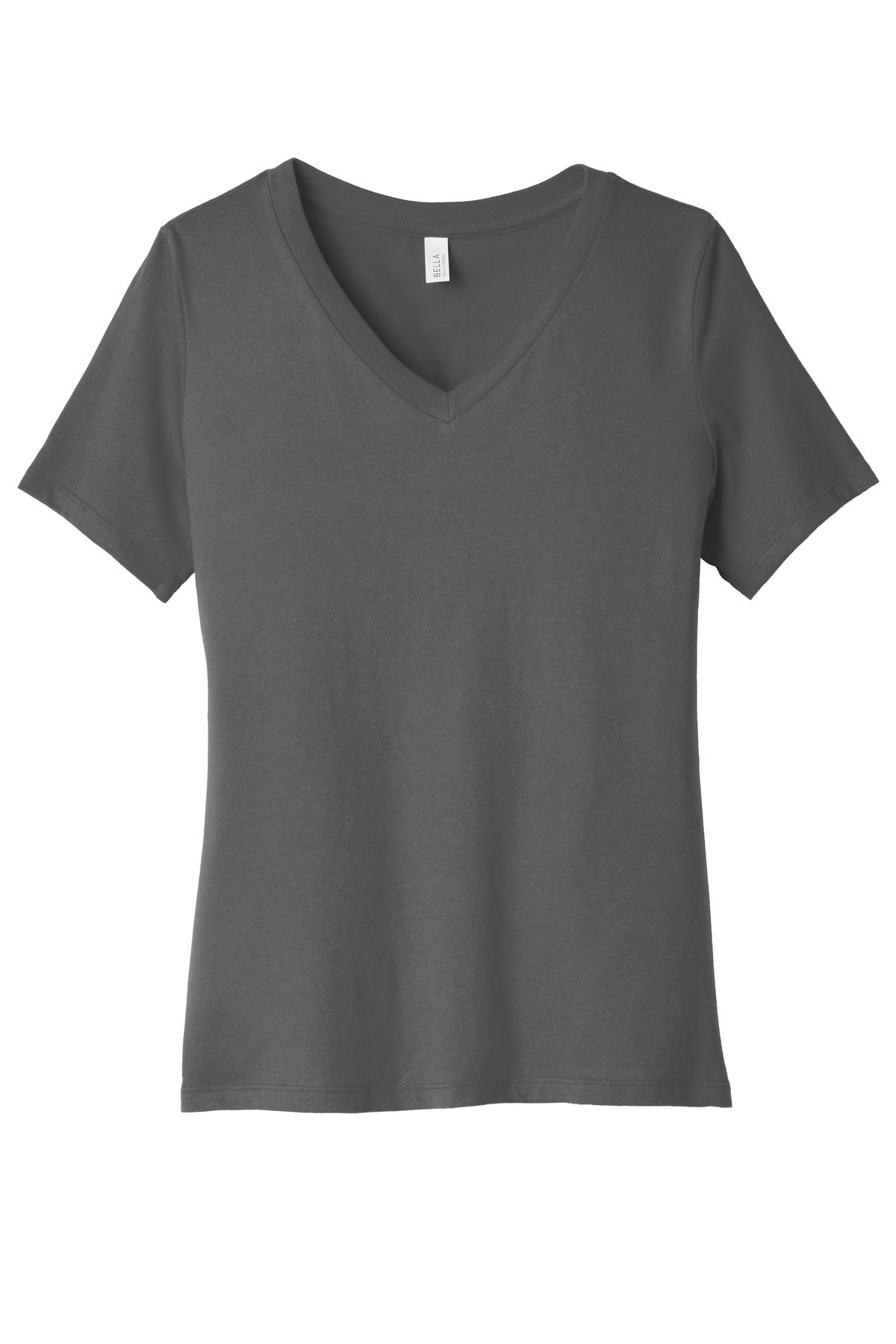 BELLA+CANVAS  Women's Relaxed Jersey Short Sleeve V-Neck Tee - Asphalt