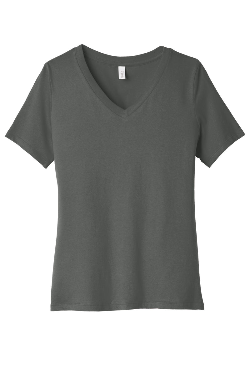 BELLA+CANVAS  Women's Relaxed Jersey Short Sleeve V-Neck Tee - Asphalt