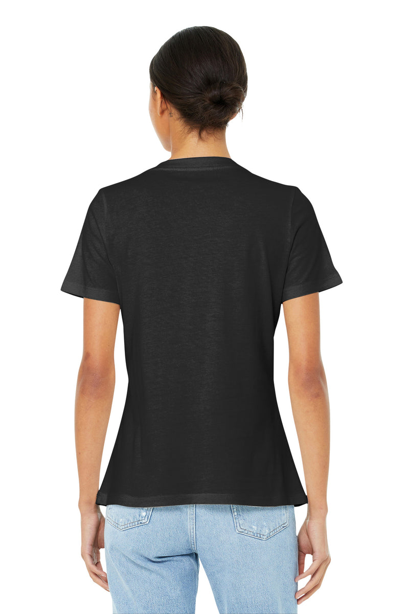 BELLA+CANVAS  Women's Relaxed Jersey Short Sleeve V-Neck Tee - Black