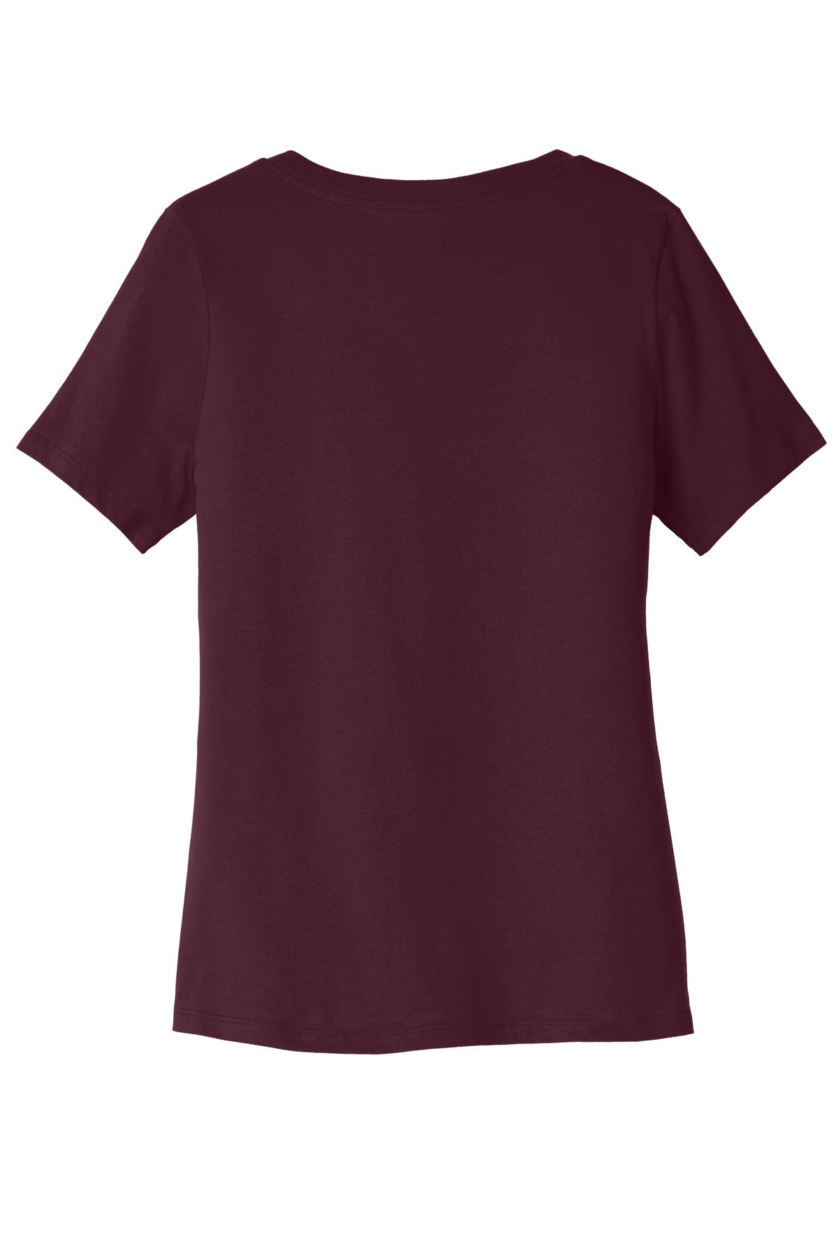 BELLA+CANVAS  Women's Relaxed Jersey Short Sleeve V-Neck Tee - Maroon