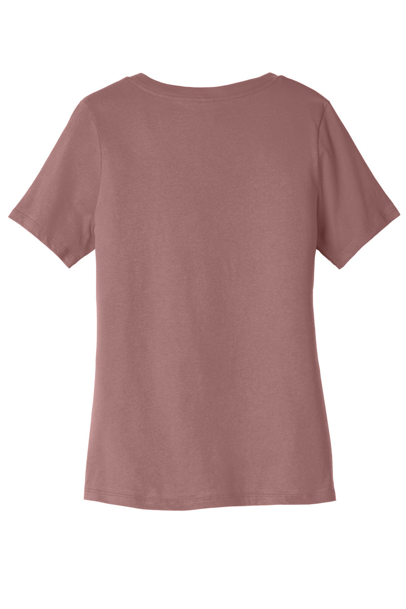 BELLA+CANVAS  Women's Relaxed Jersey Short Sleeve V-Neck Tee - Mauve