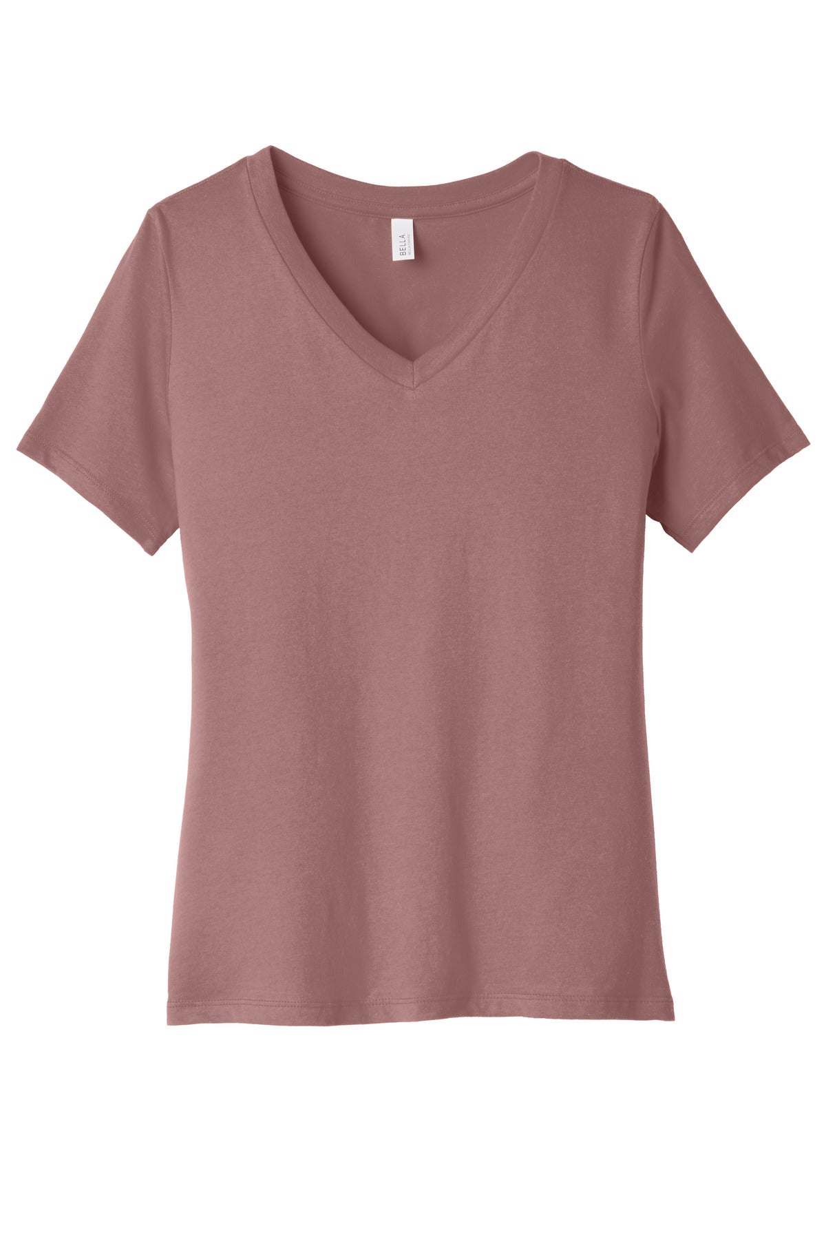 BELLA+CANVAS  Women's Relaxed Jersey Short Sleeve V-Neck Tee - Mauve