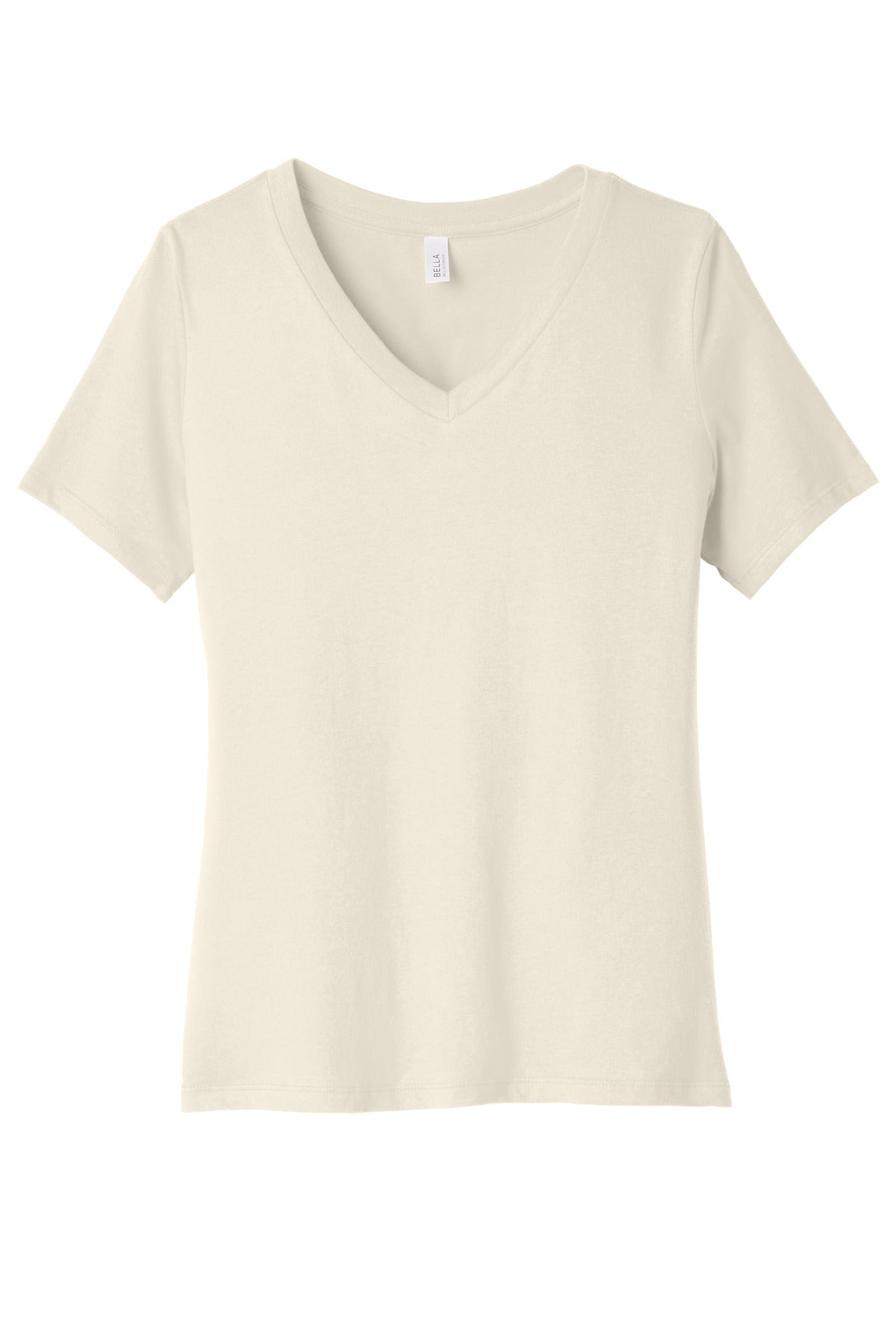 BELLA+CANVAS  Women's Relaxed Jersey Short Sleeve V-Neck Tee - Natural