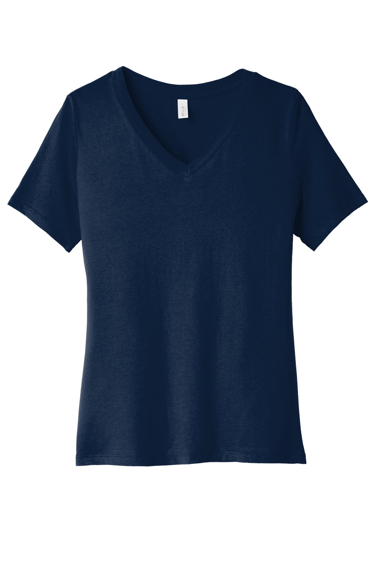 BELLA+CANVAS  Women's Relaxed Jersey Short Sleeve V-Neck Tee - Navy