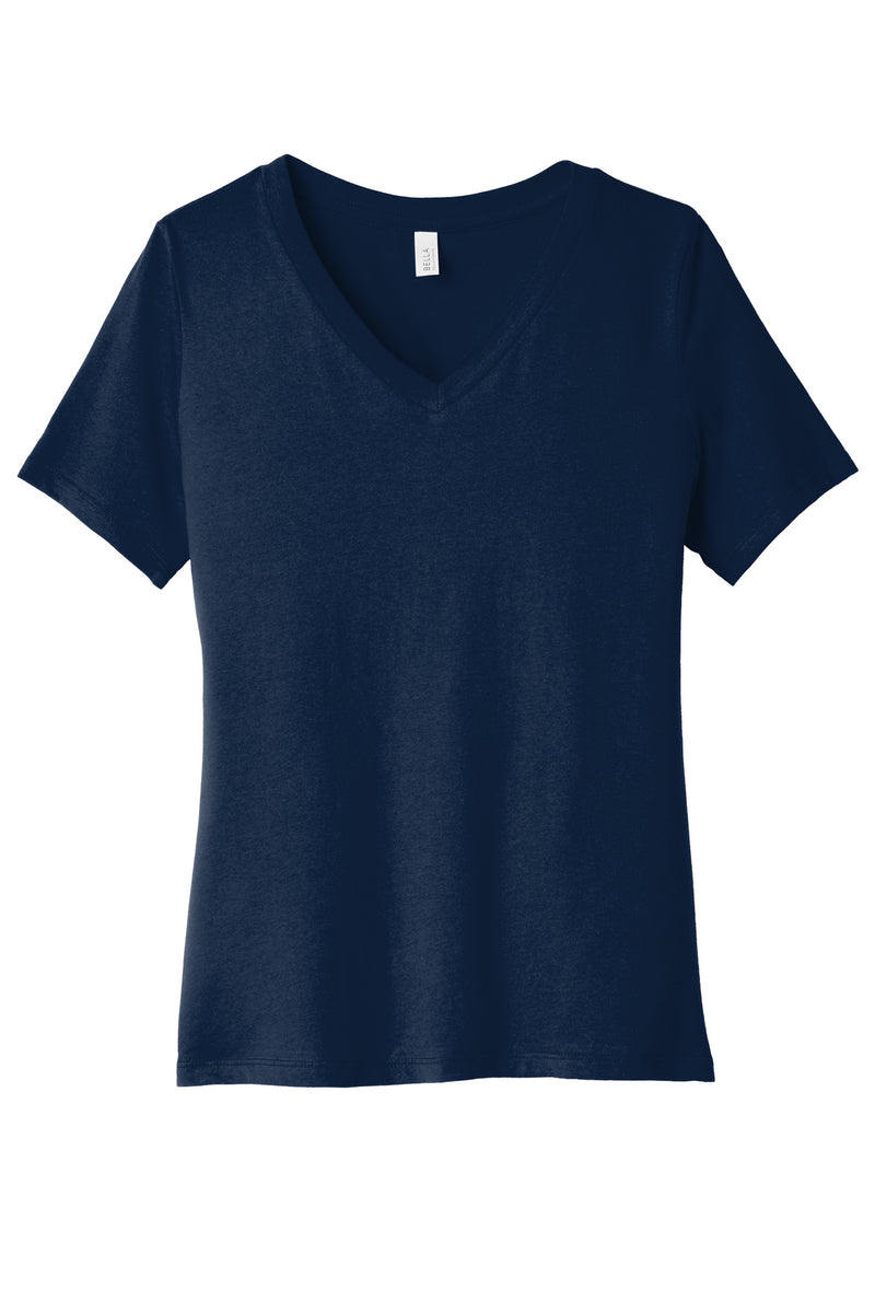 BELLA+CANVAS  Women's Relaxed Jersey Short Sleeve V-Neck Tee - Navy