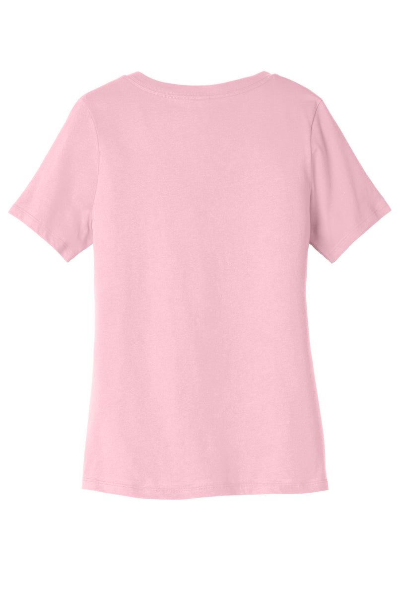 BELLA+CANVAS  Women's Relaxed Jersey Short Sleeve V-Neck Tee - Pink