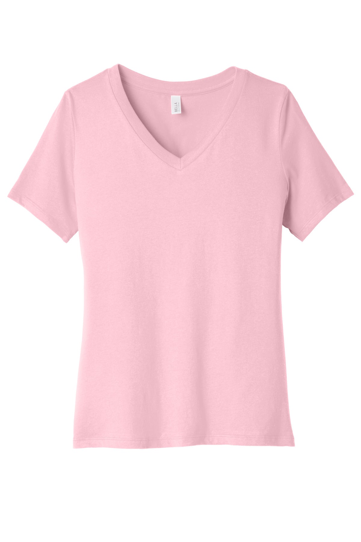 BELLA+CANVAS  Women's Relaxed Jersey Short Sleeve V-Neck Tee - Pink