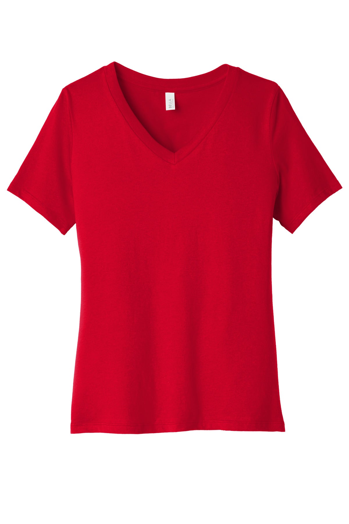BELLA+CANVAS  Women's Relaxed Jersey Short Sleeve V-Neck Tee - Red