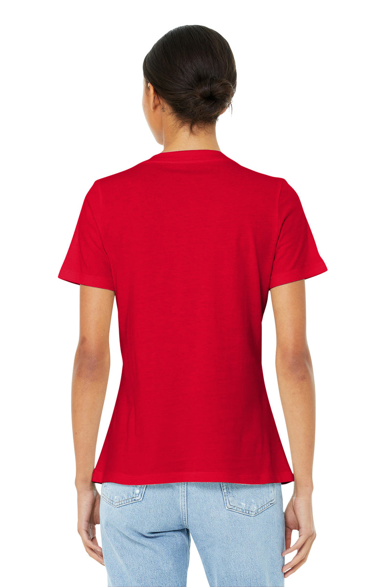 BELLA+CANVAS  Women's Relaxed Jersey Short Sleeve V-Neck Tee - Red