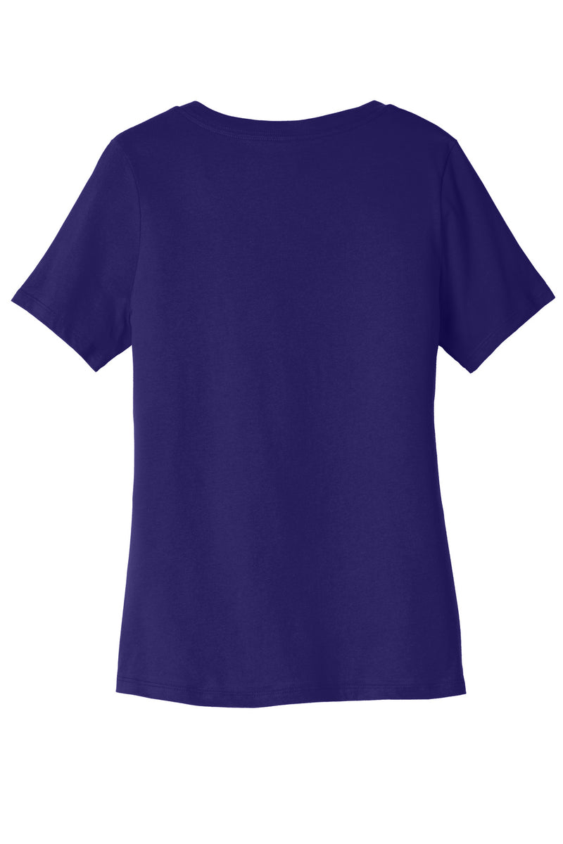 BELLA+CANVAS  Women's Relaxed Jersey Short Sleeve V-Neck Tee - Team Purple