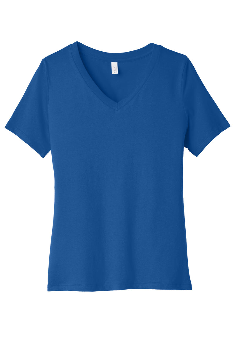BELLA+CANVAS  Women's Relaxed Jersey Short Sleeve V-Neck Tee - True Royal