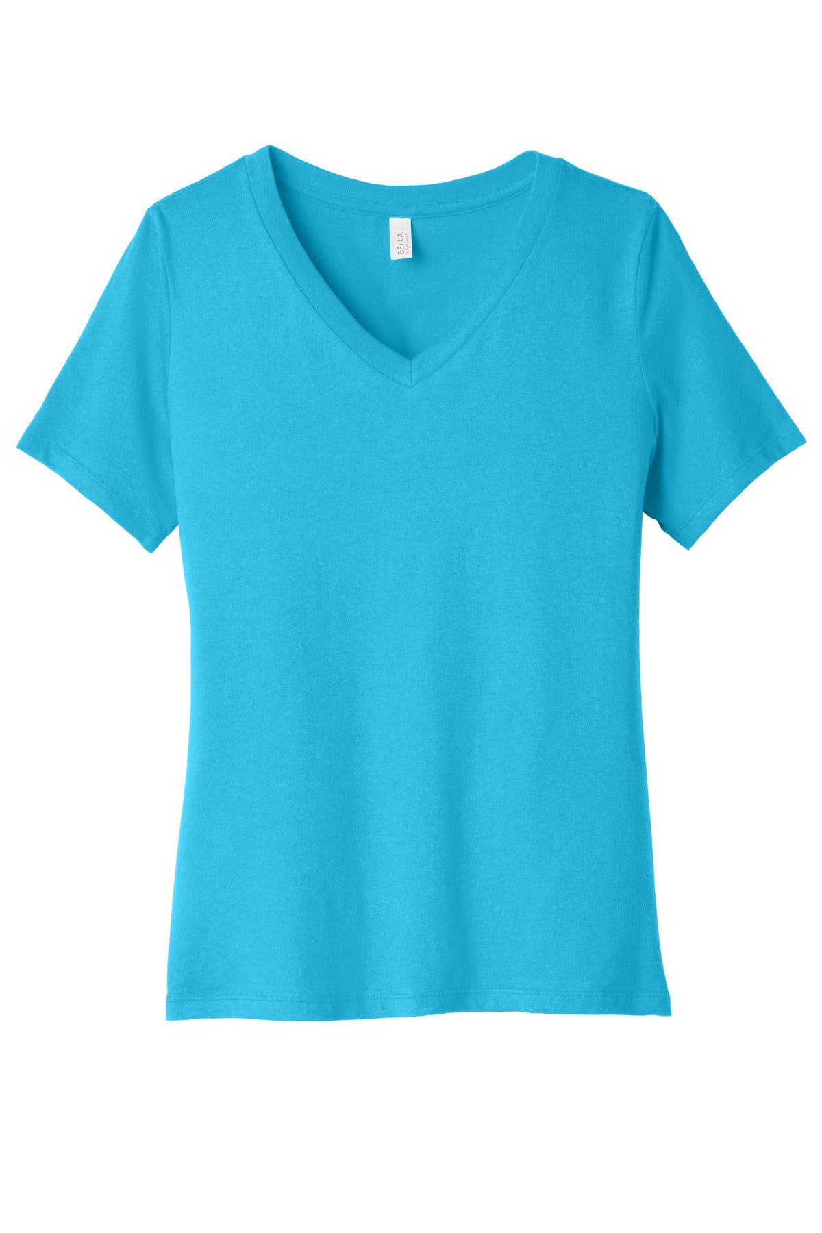BELLA+CANVAS  Women's Relaxed Jersey Short Sleeve V-Neck Tee - Turquoise