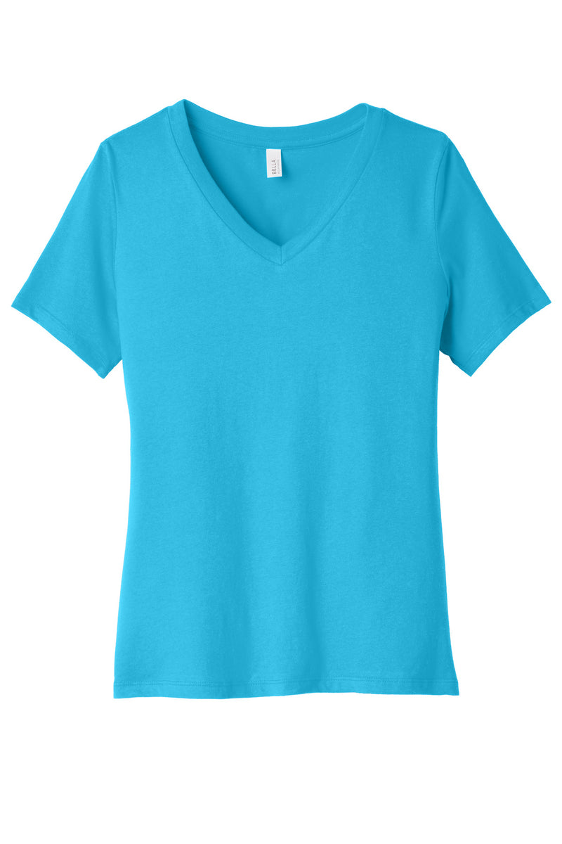 BELLA+CANVAS  Women's Relaxed Jersey Short Sleeve V-Neck Tee - Turquoise