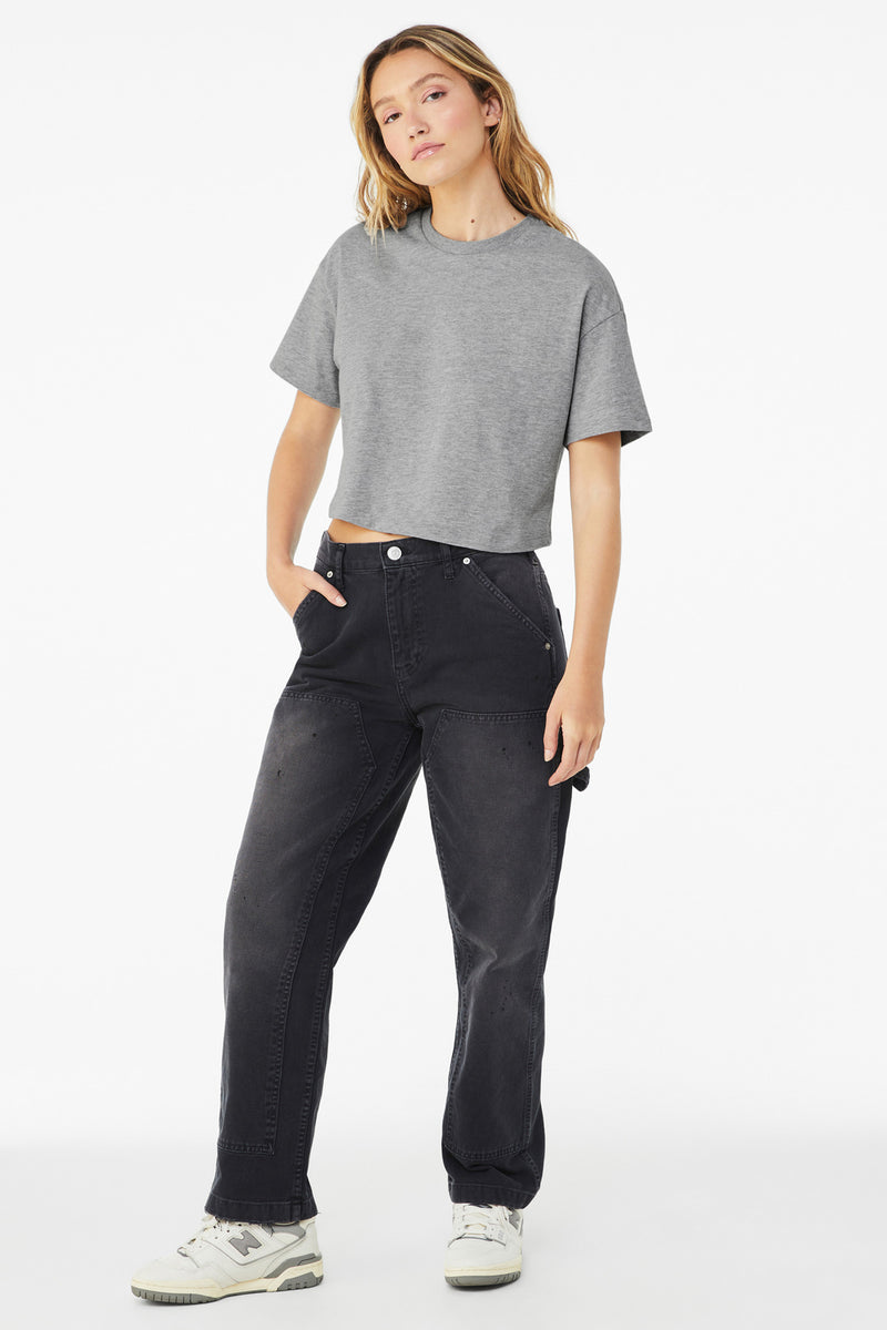 BELLA+CANVAS Women's Jersey Crop Tee - Athletic Heather