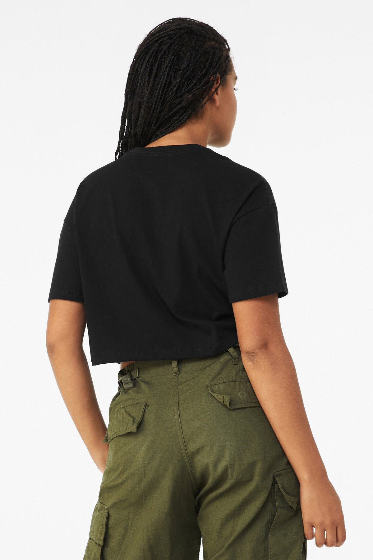 BELLA+CANVAS Women's Jersey Crop Tee - Black