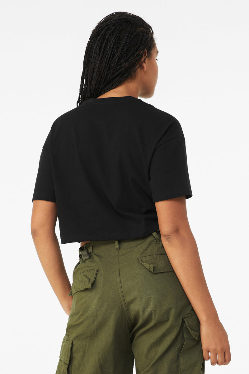 BELLA+CANVAS Women's Jersey Crop Tee - Black