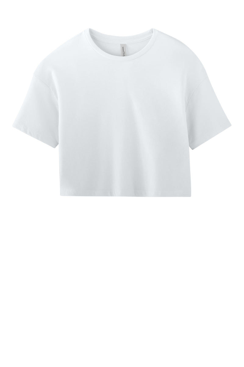 BELLA+CANVAS Women's Jersey Crop Tee - White