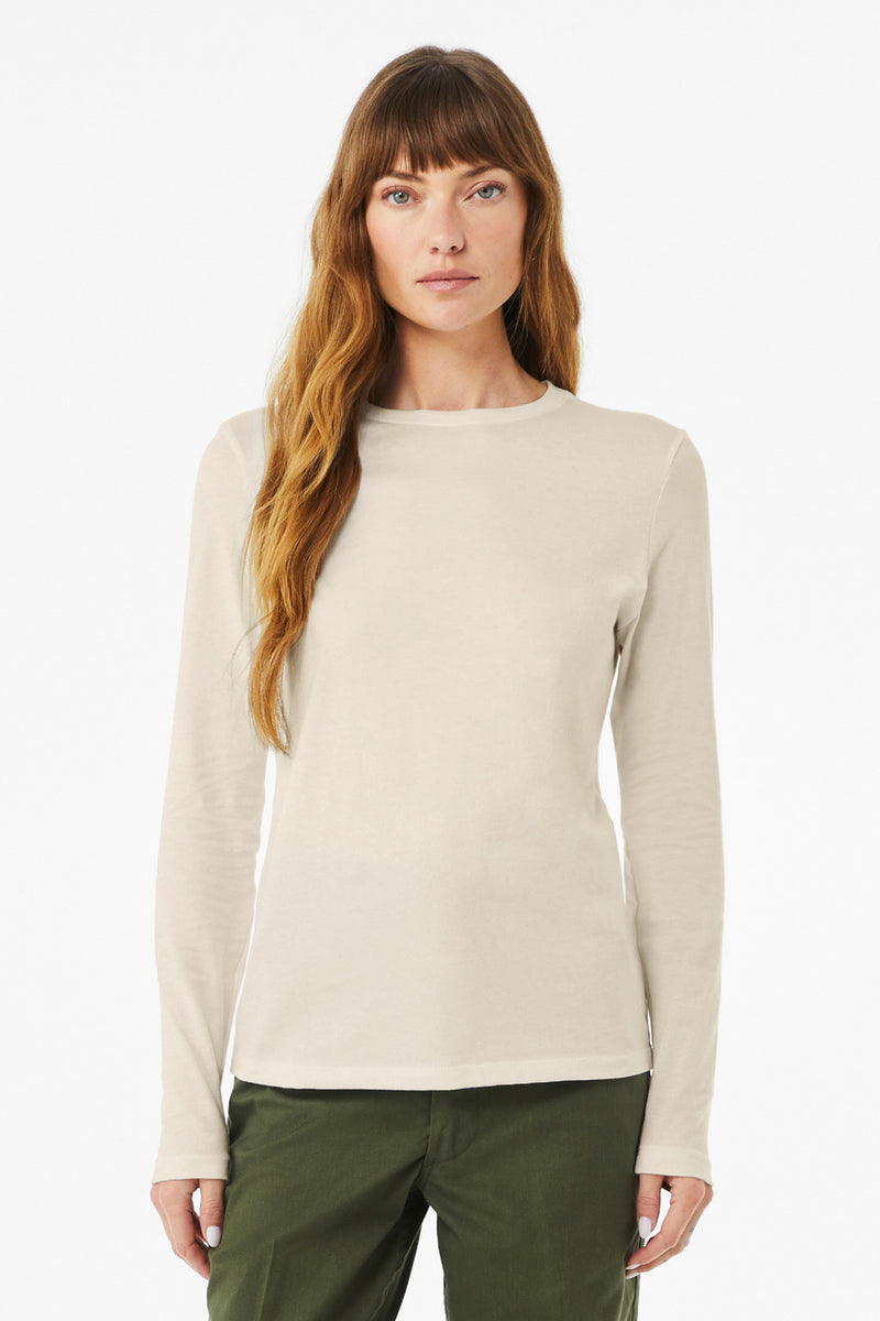 BELLA+CANVAS Women's Jersey Long Sleeve Tee - Heather Dust